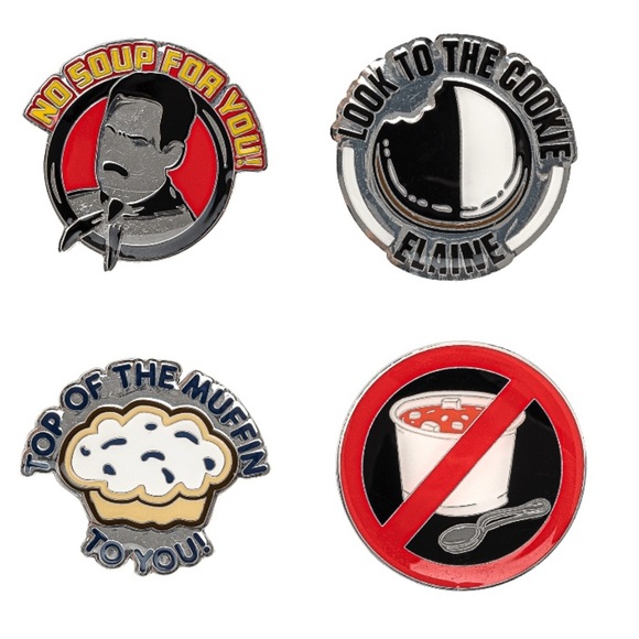 🟢 (2/$5) 4 Seinfeld Funko Pins - Picture 1 of 1